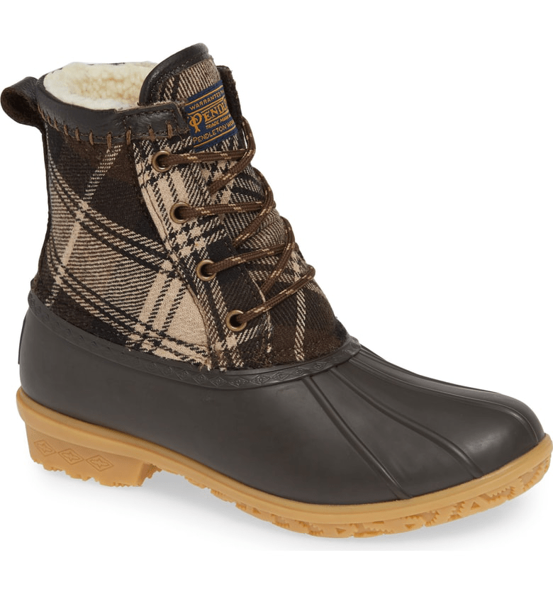 Pendleton Heritage Plaid Duck Boot In Brown Rubber ModeSens
