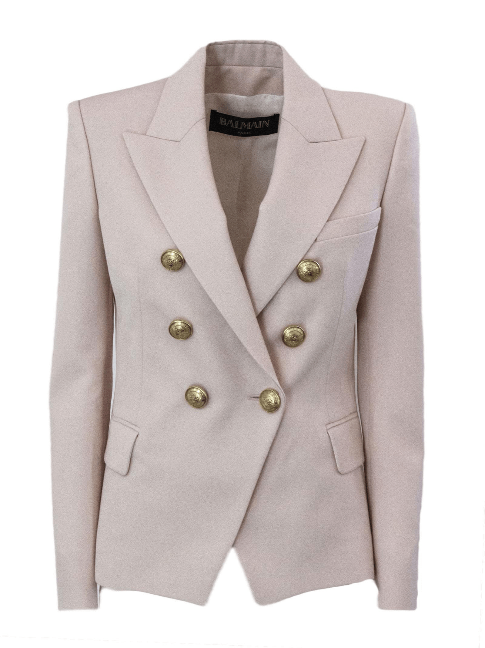 Balmain Pink Wool Blazer. In Rosa ModeSens