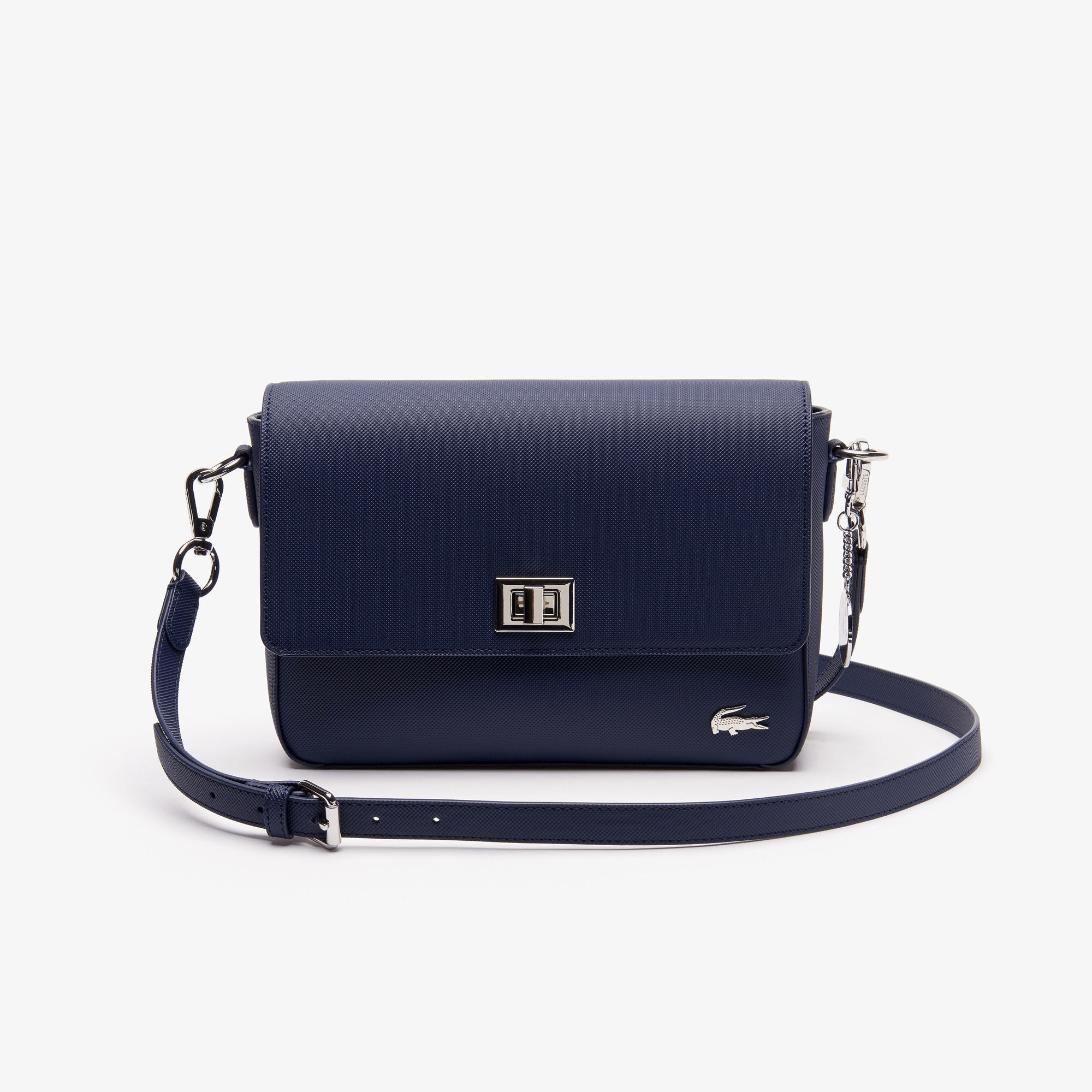 Lacoste Women's Daily Classic Coated Canvas Shoulder Bag In Peacoat