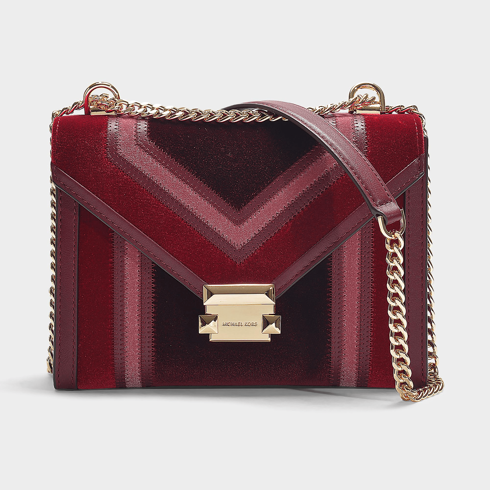Michael Michael Kors Whitney Large Shoulder Bag In Burgundy Velvet