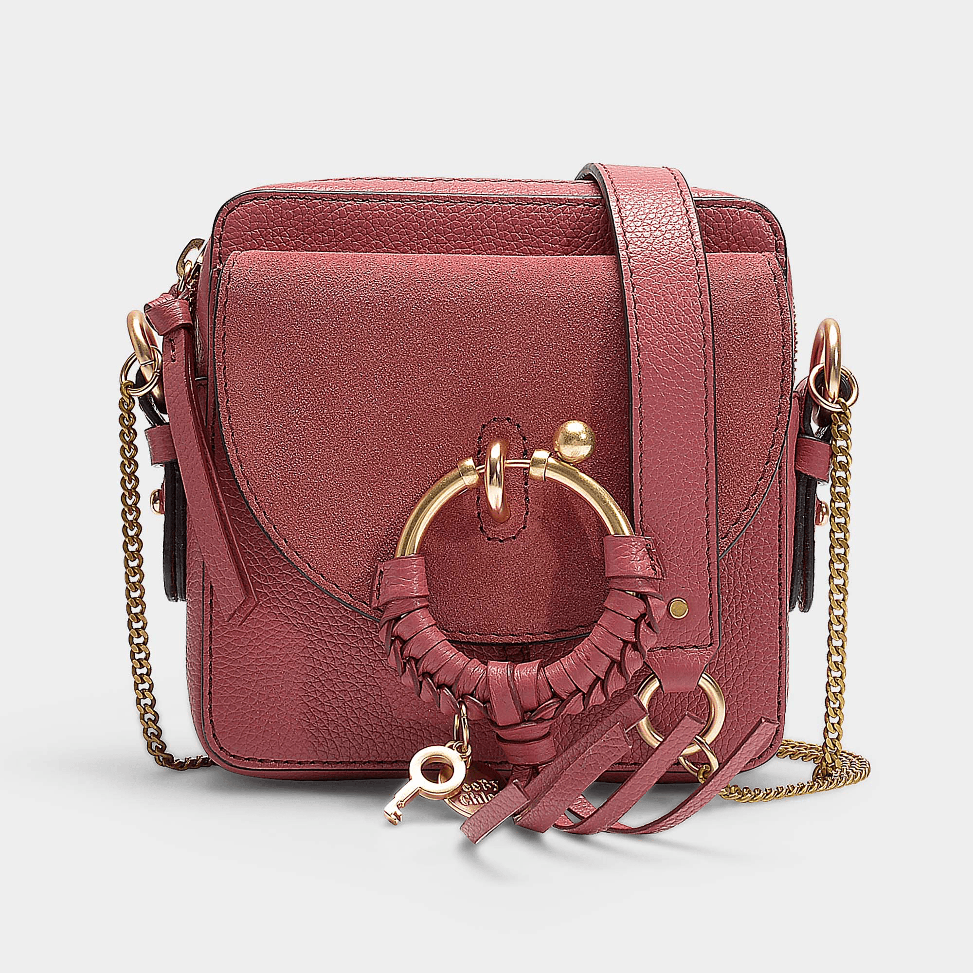 See By Chloé Joan Mini Crossbody Bga In Rusty Pink Grained Cowskin