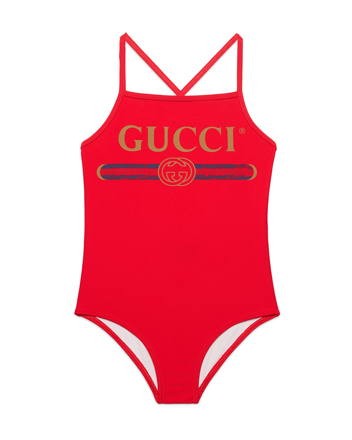 Gucci OnePiece Logo Swimsuit In Red ModeSens