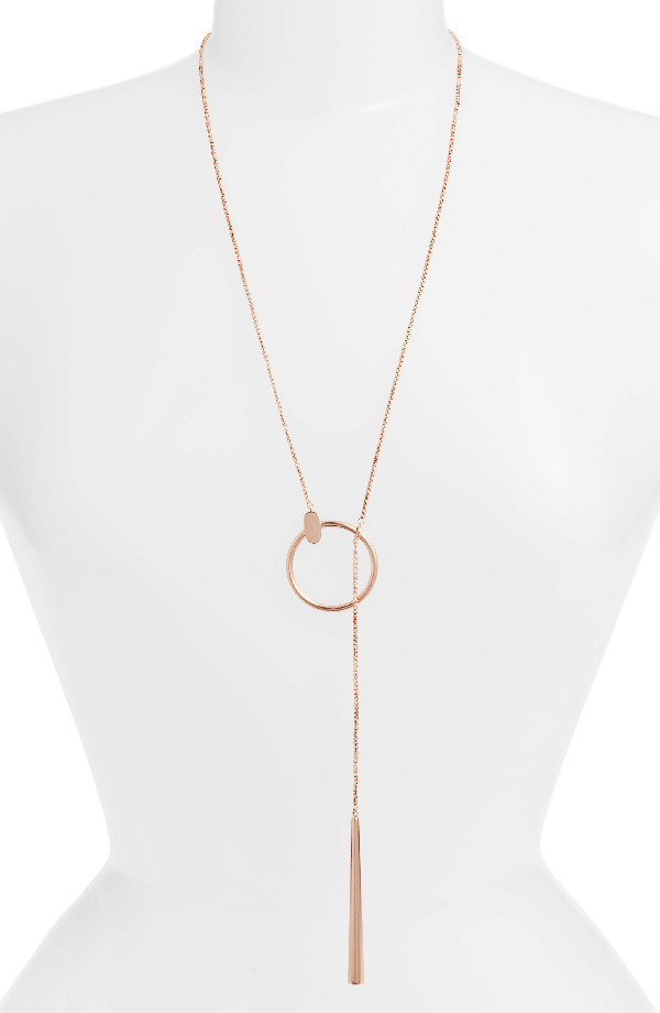 Kendra Scott Tegan Pullthrough Necklace In Rose Gold Metal ModeSens