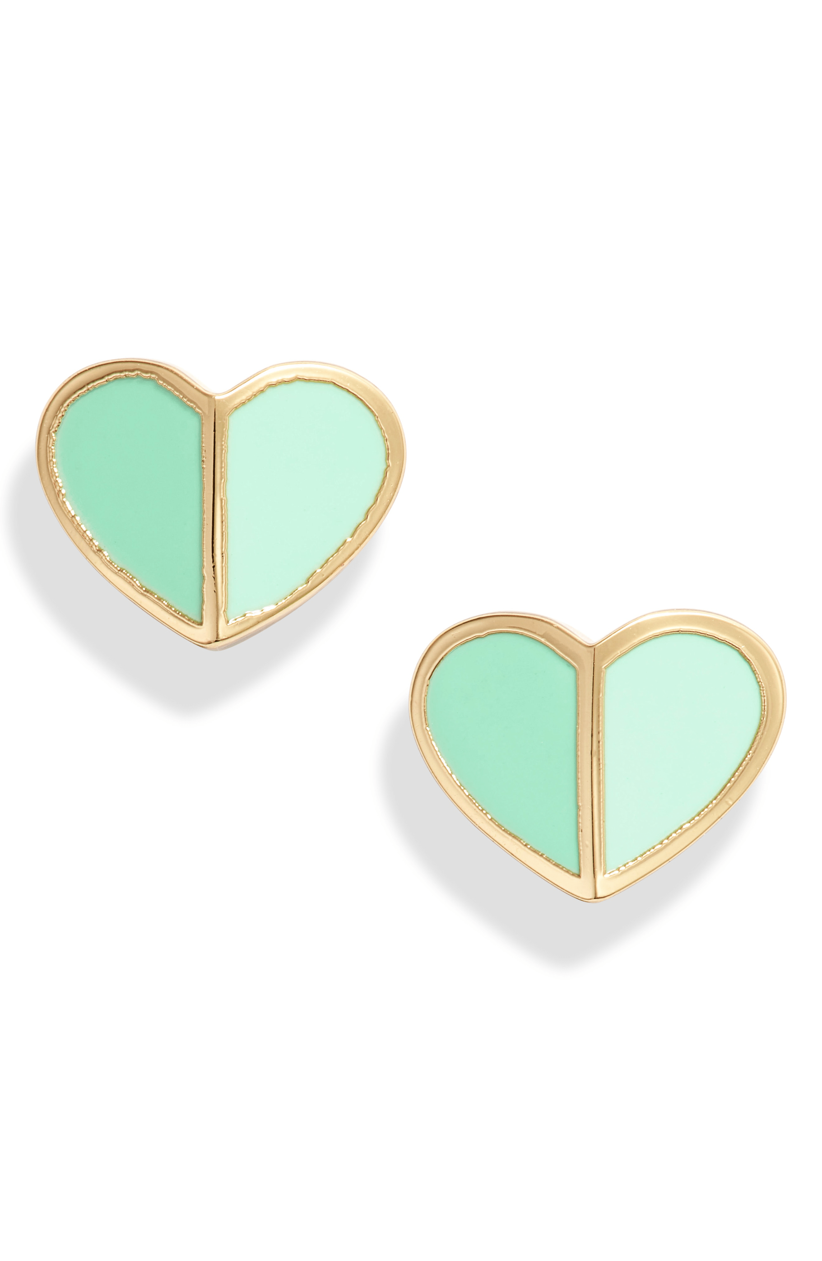 Kate Spade Small Heart Stud Earrings In Mint ModeSens