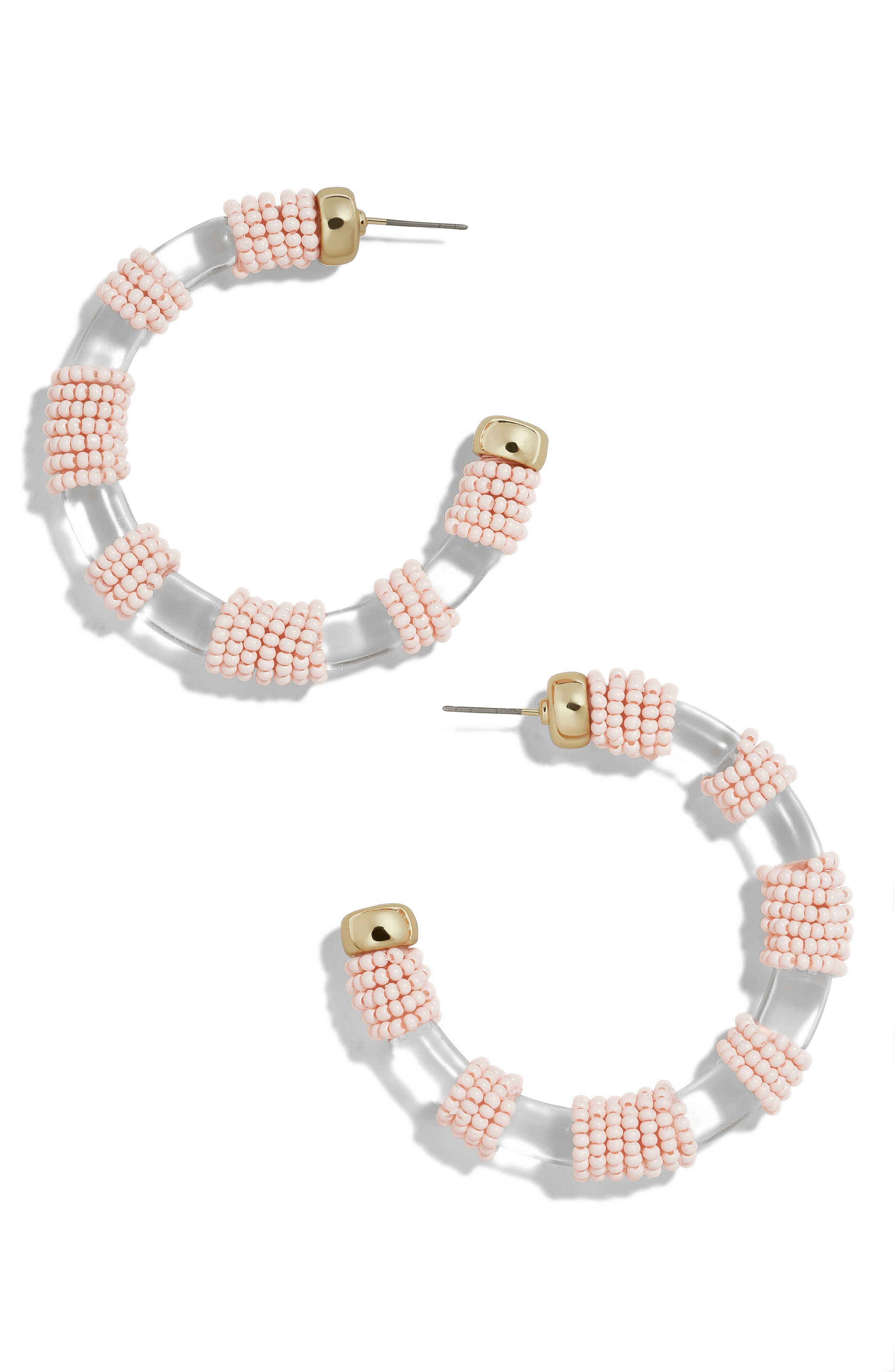 Baublebar Beaded Hoop Earrings In Blush ModeSens