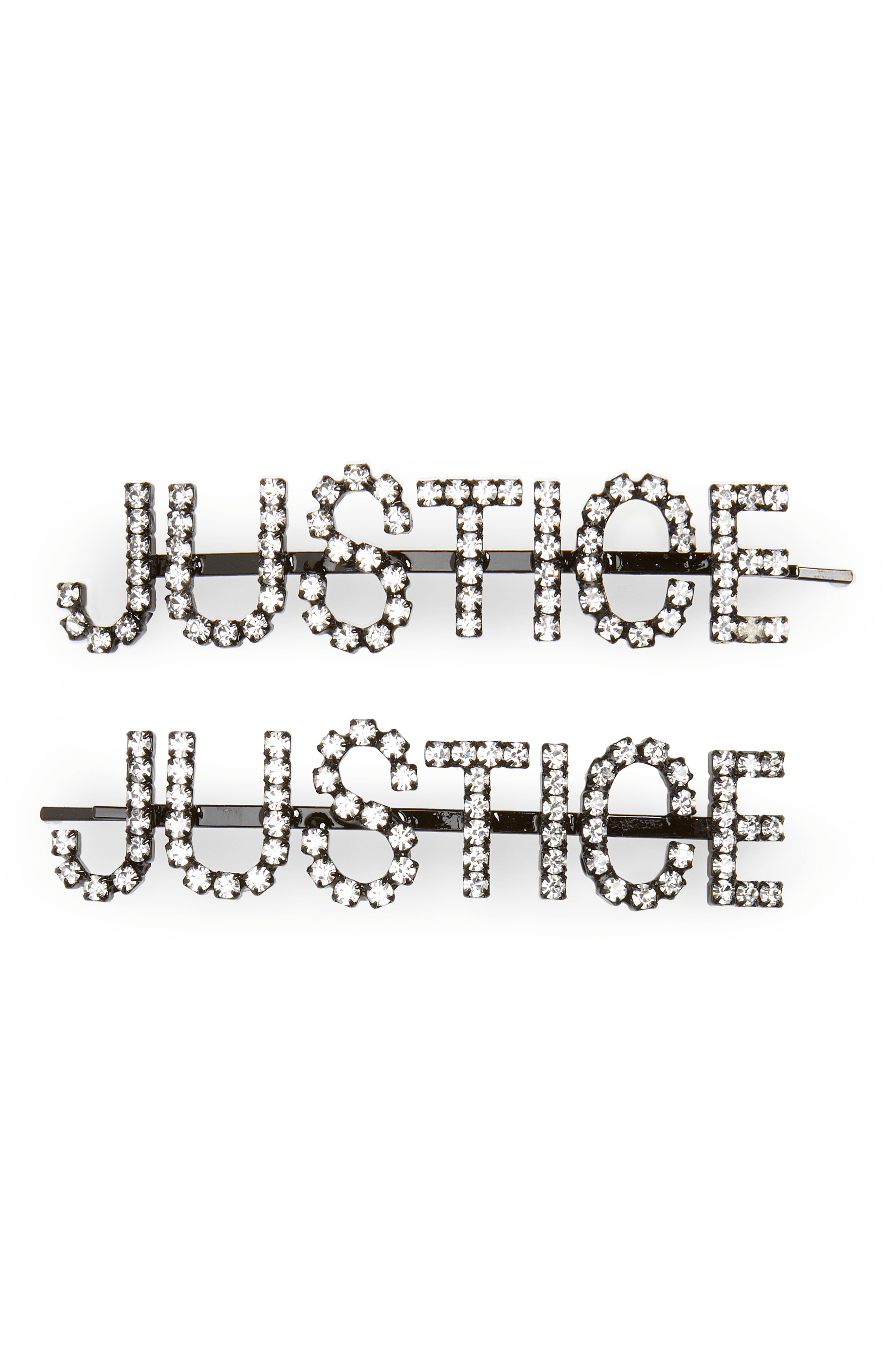 Ashley Williams Justice Set Of 2 Crystal Hair Pins In Clear ModeSens