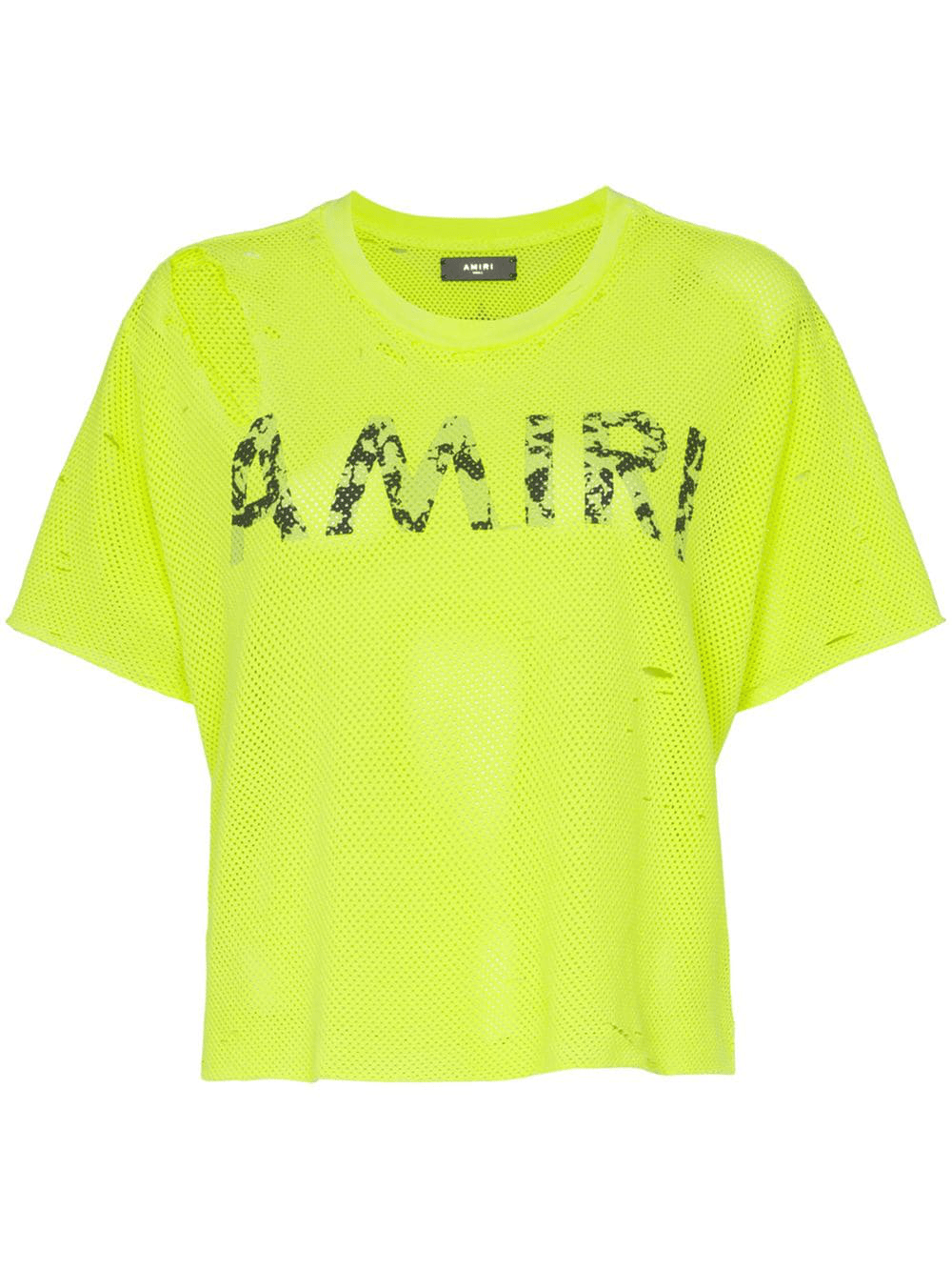 Amiri Logo Mesh TShirt Yellow In Neon Yellow ModeSens