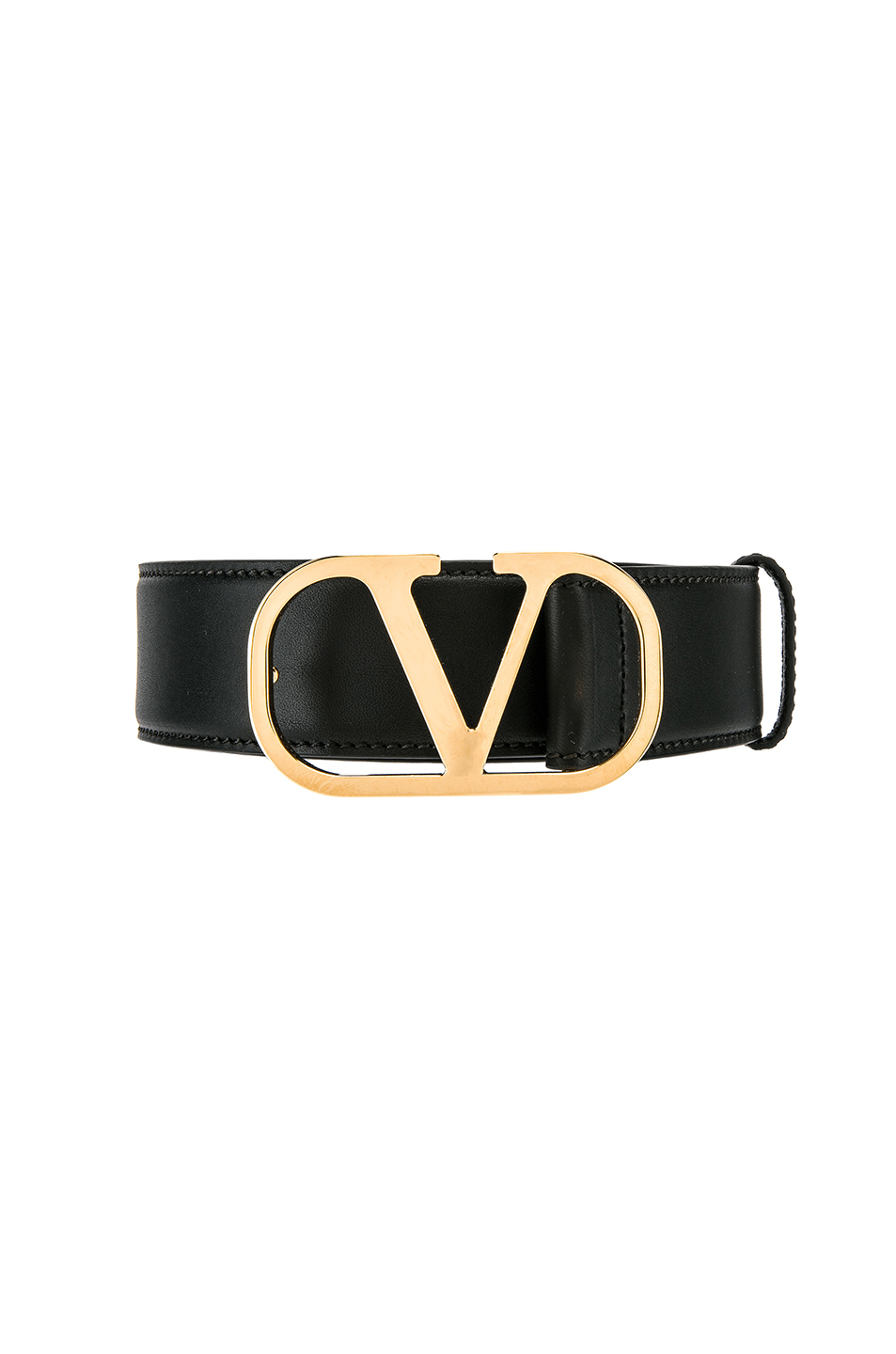 Valentino V Logo Buckle Leather Belt In Black ModeSens