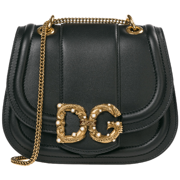 Dolce & Gabbana Dg Amore Shoulder Bag In Black ModeSens