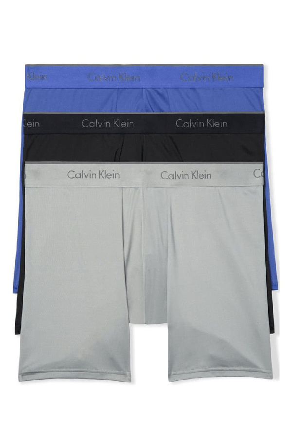 Calvin Klein Men's Microfiber Stretch Boxer Brief 3pack In Bl/cobalt