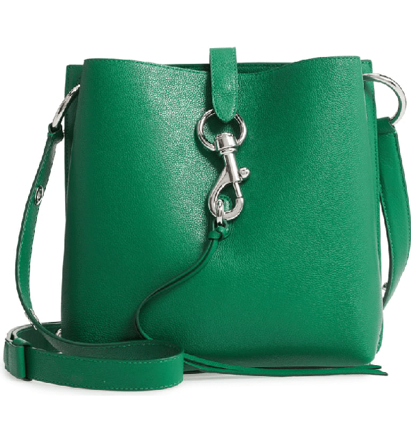 Rebecca Minkoff Small Megan Leather Crossbody Feed Bag Green In