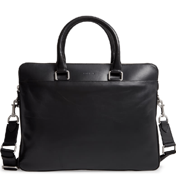 Cole Haan Men's Leather Warner Briefcase 100 Exclusive In Black ModeSens