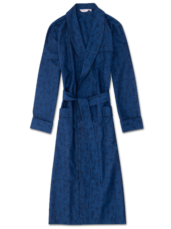 Derek Rose Men's Paris 15 Cotton Robe In Navy ModeSens