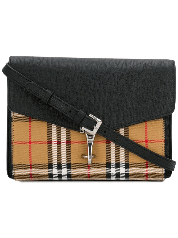 Burberry Small Macken Vintage Check Crossbody Bag Black ModeSens