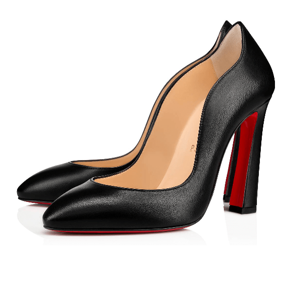 Christian Louboutin Agneska Scallop Leather Red Sole Pumps