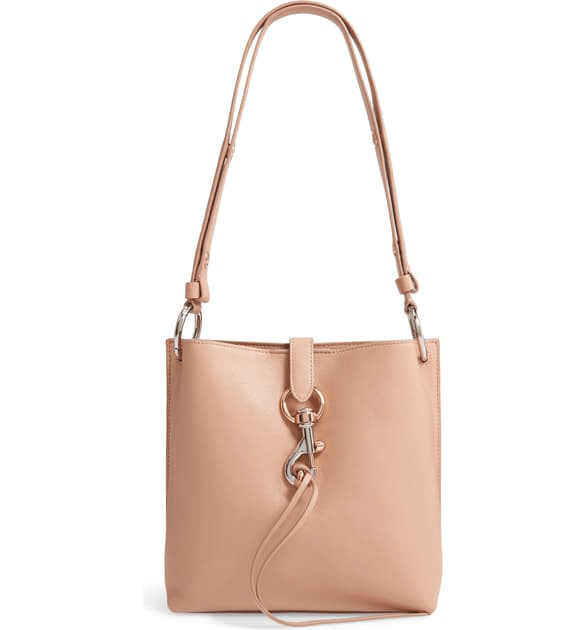 Rebecca Minkoff Small Megan Leather Crossbody Feed Bag Beige In Doe