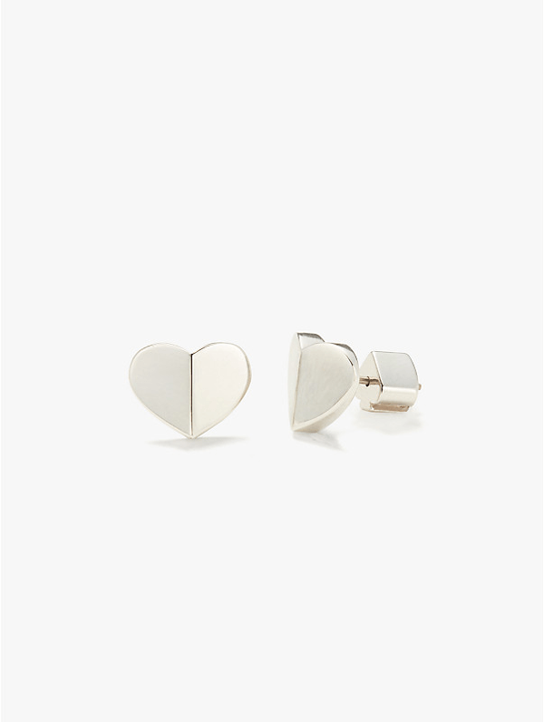 Kate Spade Heritage Spade Small Heart Studs In Silver ModeSens