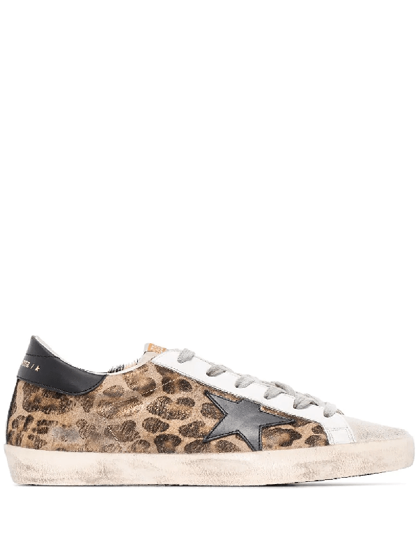 Golden Goose Superstar Distressed Leopardprint Calf Hair, Leather And
