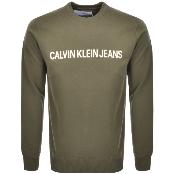 Calvin Klein Jeans Institutional Sweatshirt Green ModeSens