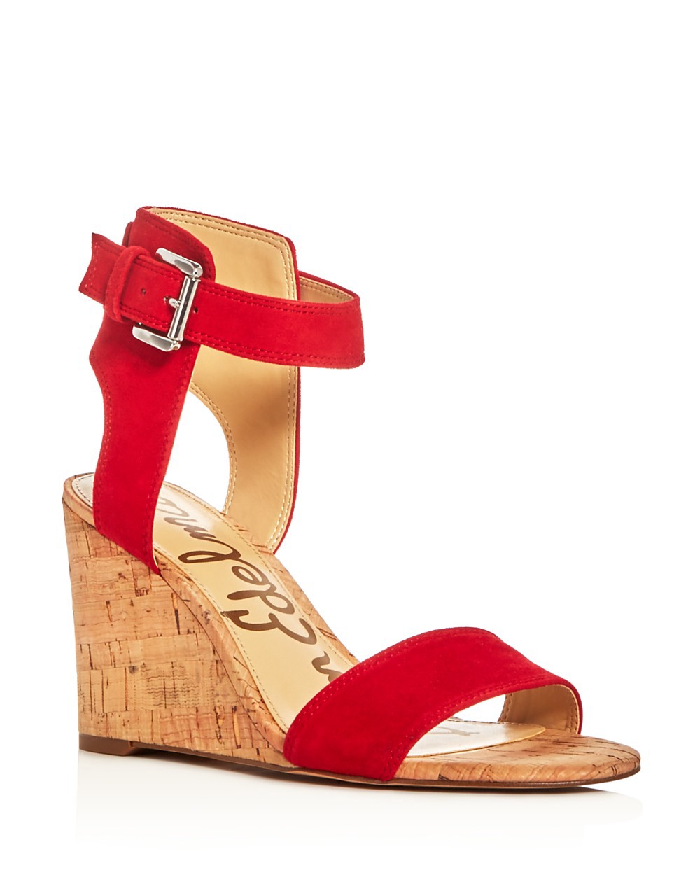 Sam Edelman Willow Ankle Strap Wedge Sandals In Red ModeSens