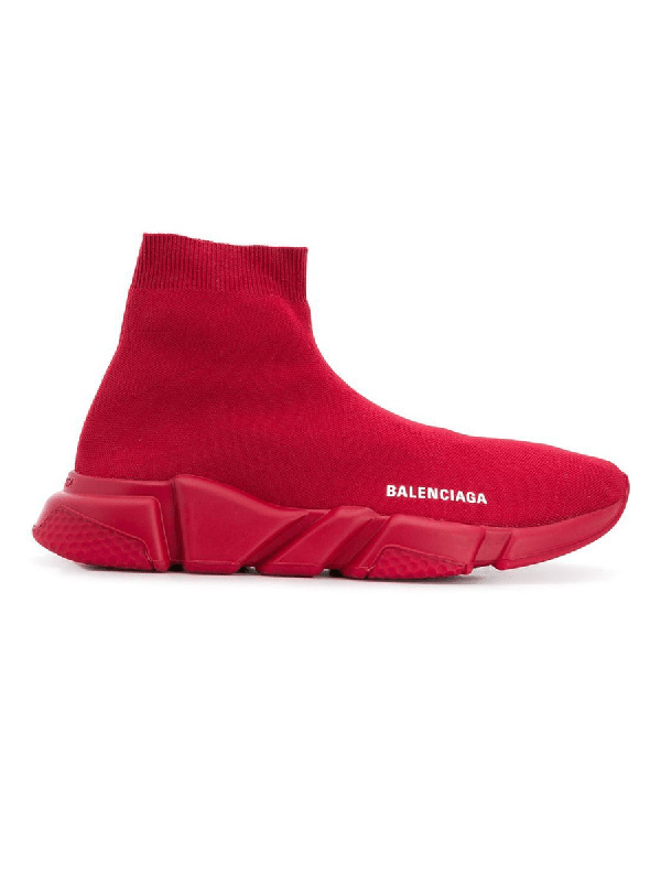 Balenciaga Red Men's Burgundy Speed Sock Sneakers ModeSens