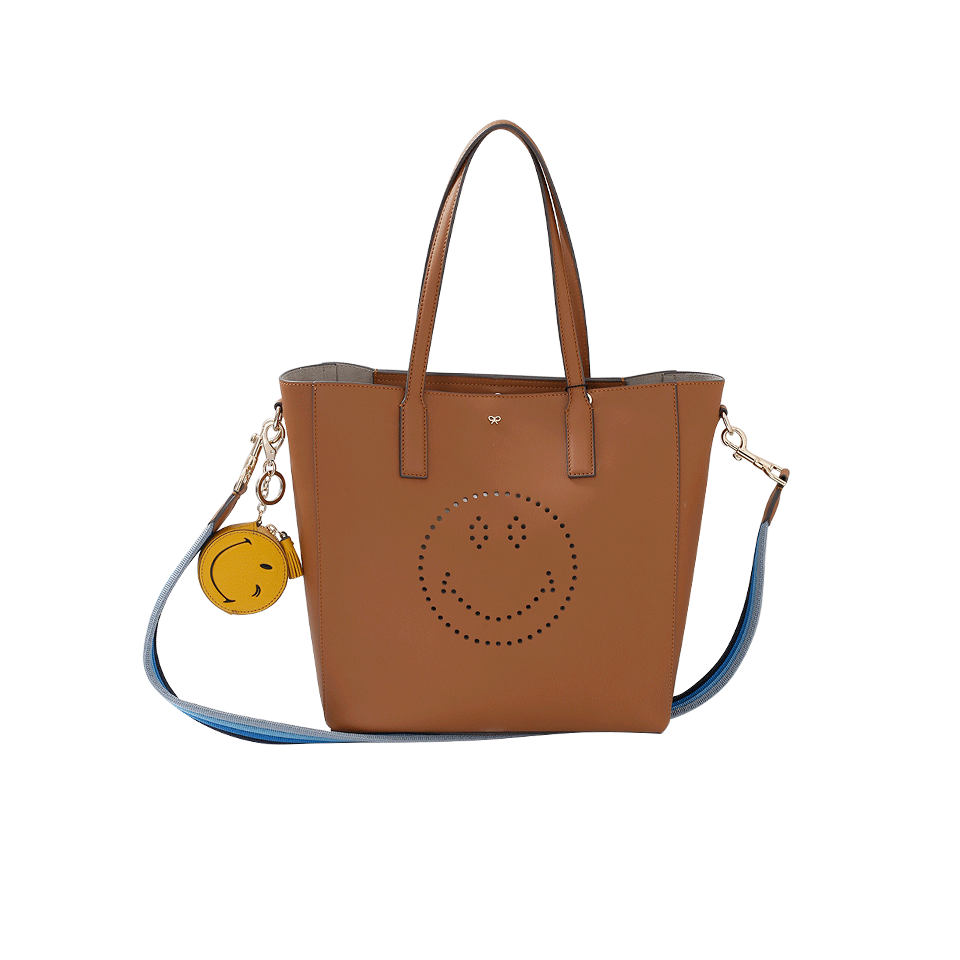 Anya Hindmarch Ebury Smiley Featherweight Tote In Caramel ModeSens