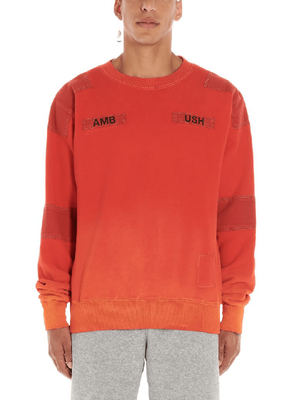 Ambush Bleached Patchwork Sweatshirt In Red ModeSens