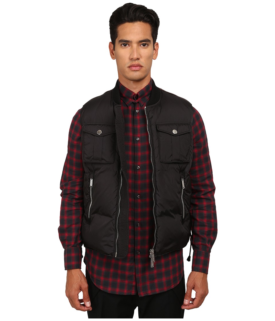 Dsquared2 Leather Yoke Vest (black) Men's Vest ModeSens