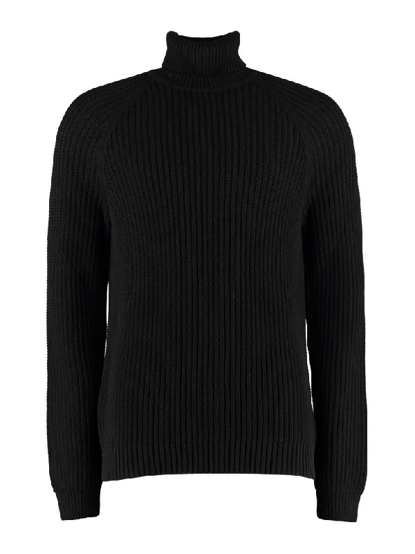 Hugo Boss Bovaro Cotton Turtleneck Sweater In Black ModeSens