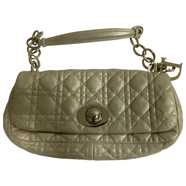 PreOwned Dior Gold Leather Clutch Bag ModeSens
