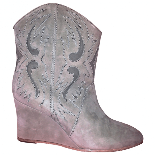 Preowned Comptoir Des Cotonniers Camel Suede Ankle Boots ModeSens