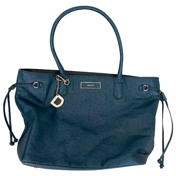 Preowned Dkny Blue Leather Handbag ModeSens