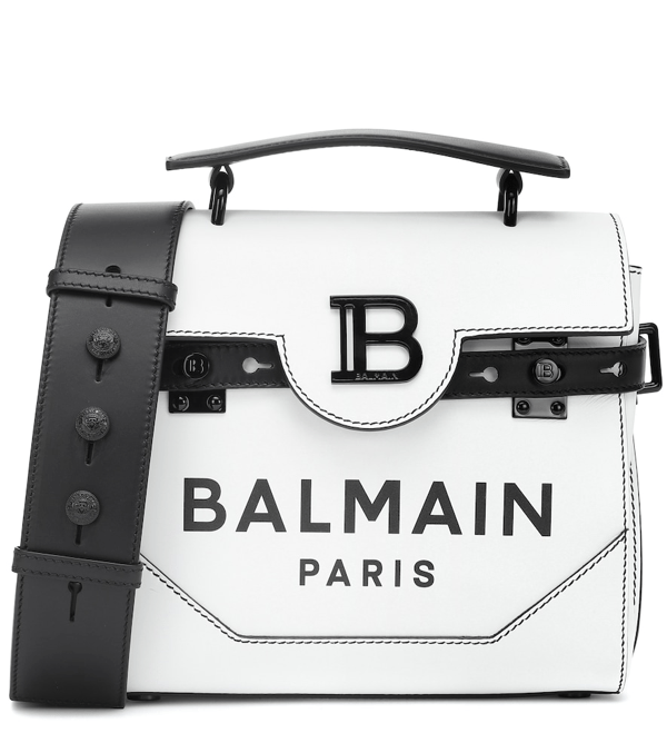 Balmain Bbuzz Shoulder Bag In White Leather ModeSens