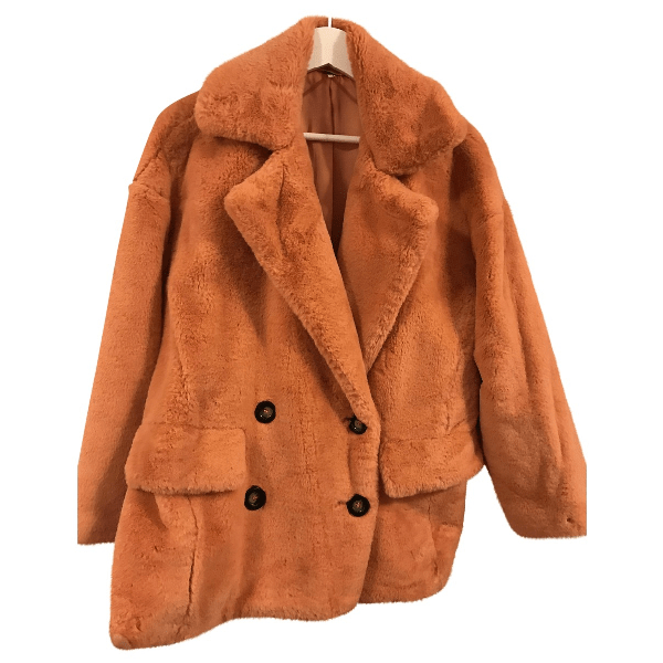 PreOwned Free People Orange Faux Fur Coat ModeSens