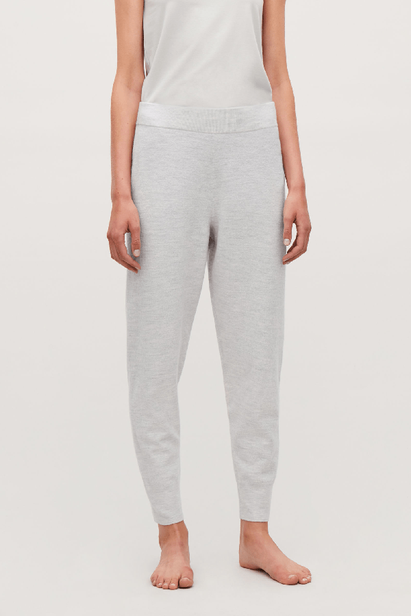 Cos Merino Wool Joggers In Grey ModeSens