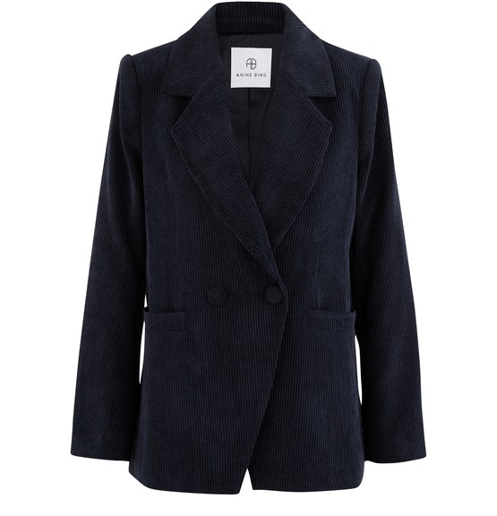 Anine Bing Grace Corduroy Blazer In Navy ModeSens