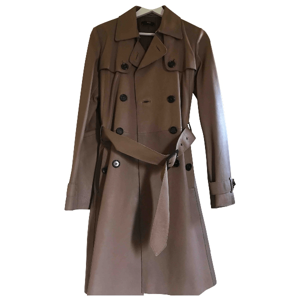 Preowned Hugo Boss Leather Trench Coat ModeSens