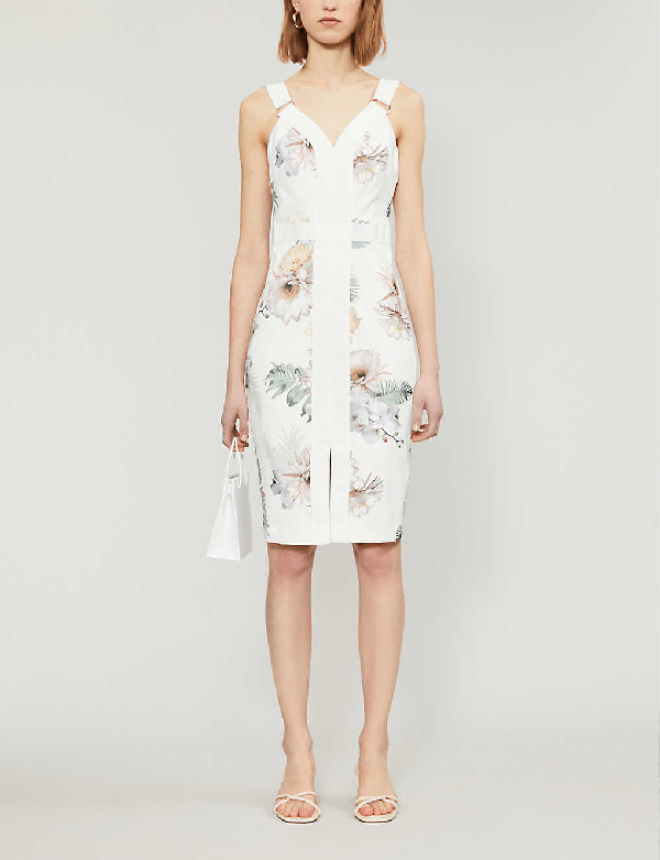 Ted Baker Woodland Floralprint Woven Midi Dress ModeSens