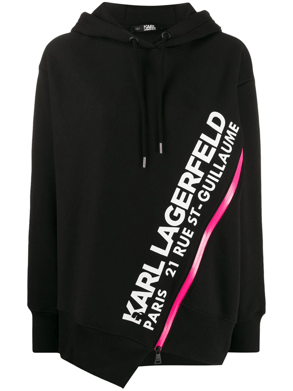 Karl Lagerfeld Women's Sweatshirt Zip Up Rue Stguillaume In Black
