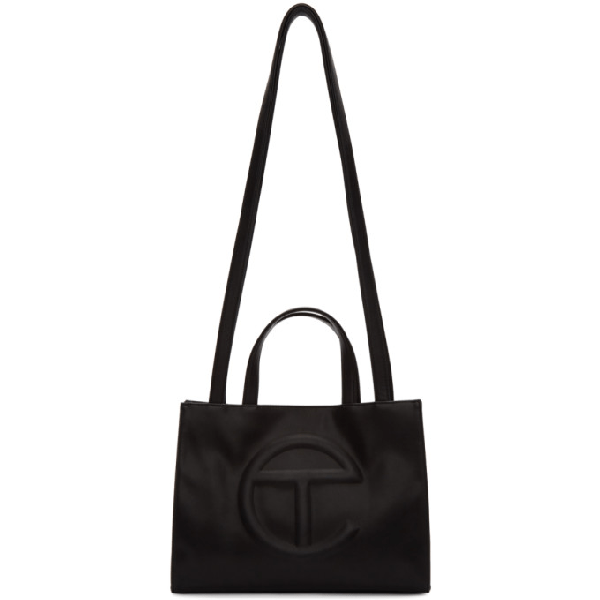 Telfar Medium Embossed Faux Leather Tote Bag In Black ModeSens