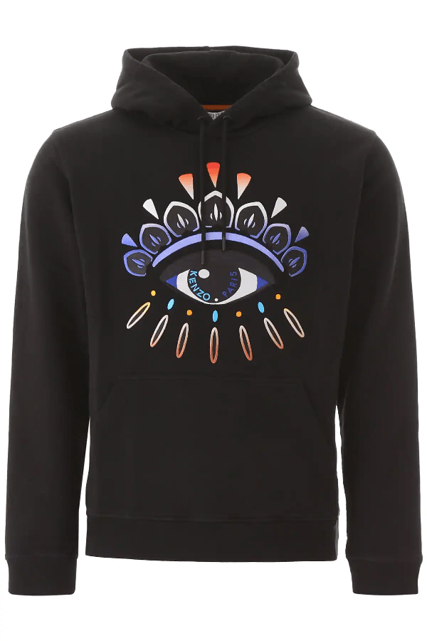 Kenzo Eye Embroidery Hoodie In Black,purple ModeSens