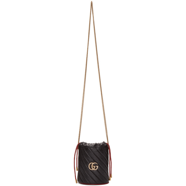 Gucci Gg Marmont Mini Quilted Leather Bucket Bag In 8277 Black ModeSens