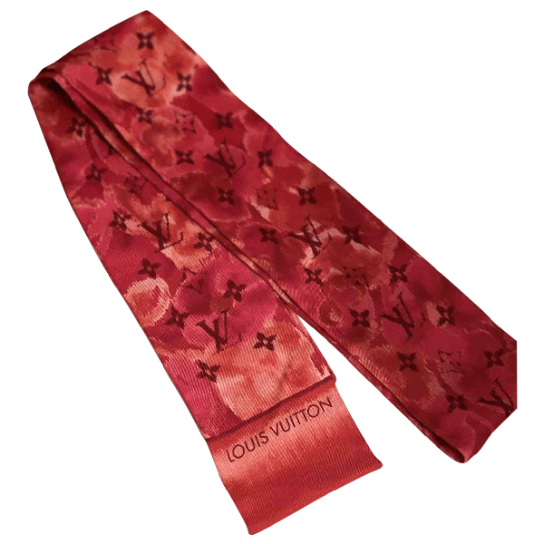 PreOwned Louis Vuitton Red Silk Scarf ModeSens