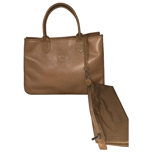 Preowned Longchamp Camel Leather Handbag ModeSens