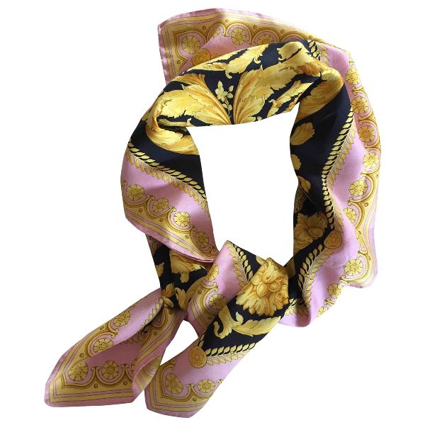 PreOwned Versace Black Silk Scarf ModeSens
