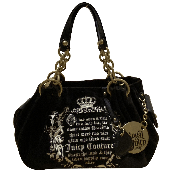 Preowned Juicy Couture Black Velvet Handbag ModeSens