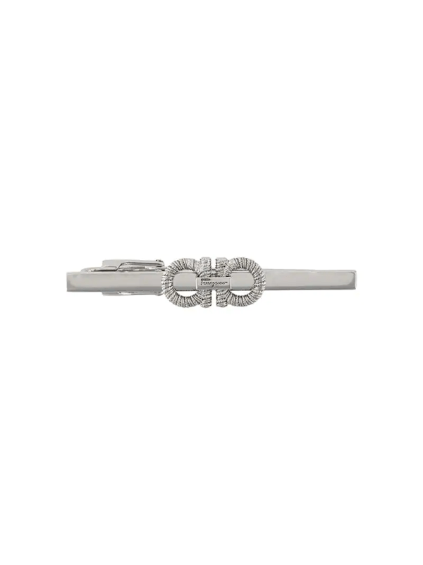 Salvatore Ferragamo Braided Double Gancio Tie Clip In Metallic ModeSens