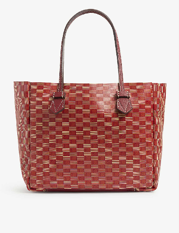 Moreau Paris Vincennes Logoprint Medium Leather Bag In Red+print