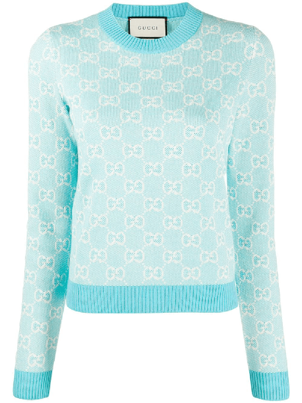 Gucci Gg Supreme Pattern Jumper In Blue ModeSens