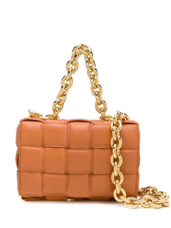 Bottega The Chain Cassette Intrecciato Padded Leather Bag In